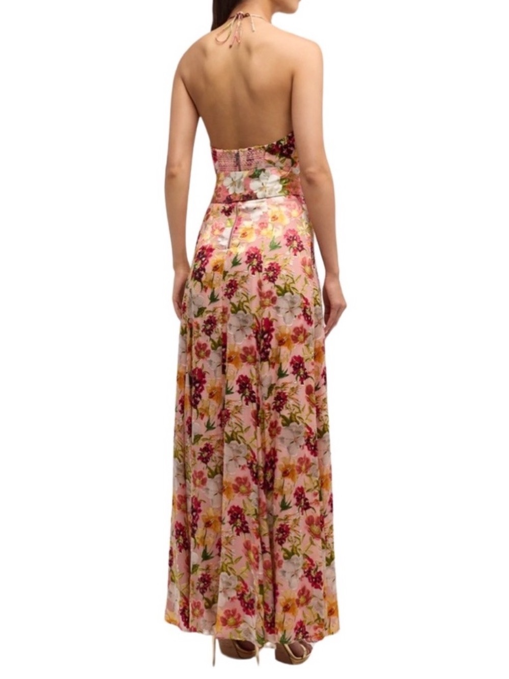 Alice + Olivia Dita Halter Silk Maxi Dress - Picture 3 of 13